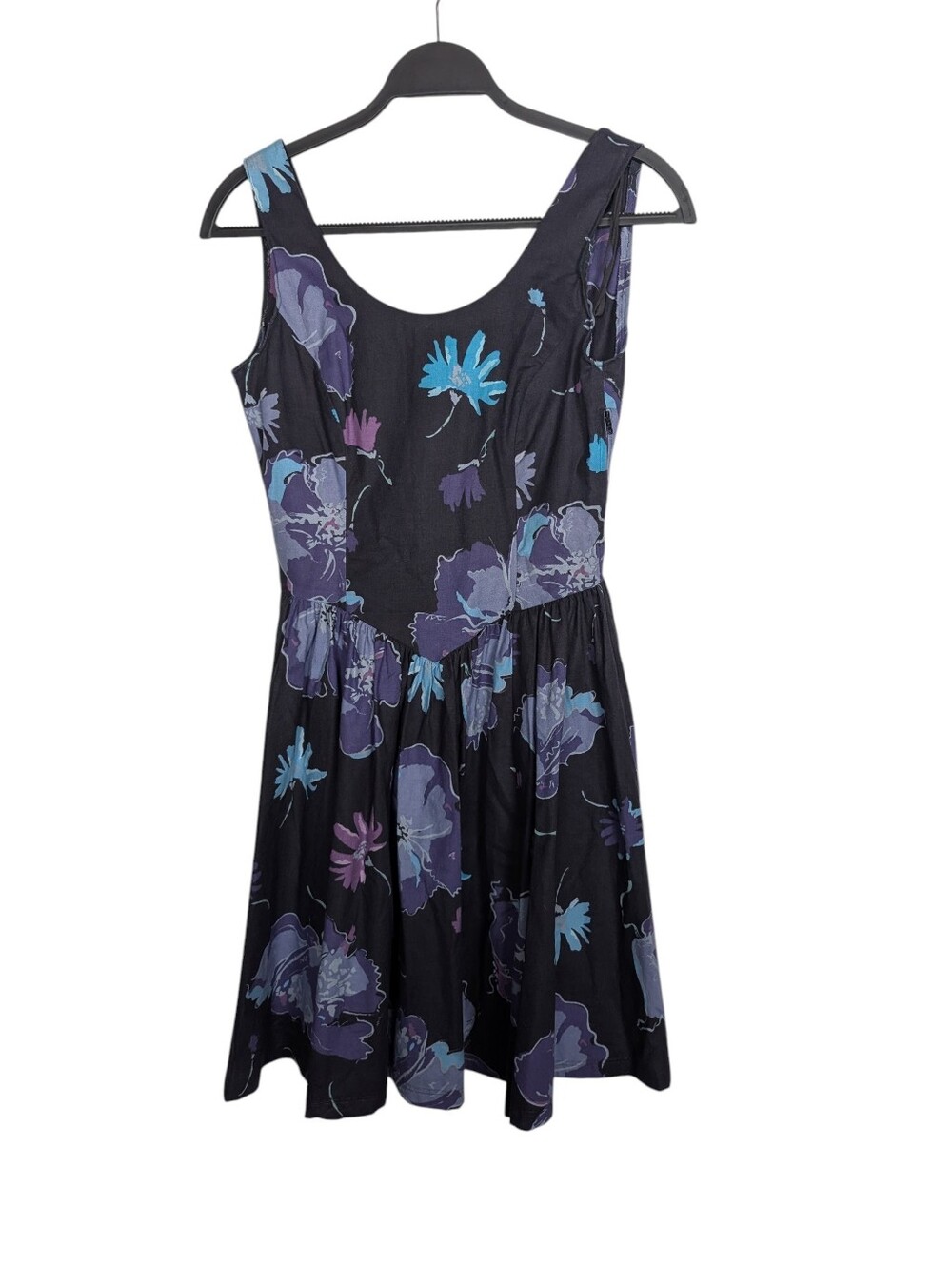 Vintage Laura Ashley 1980s Floral Great Britain Basque Waist Bow Dress Size 8